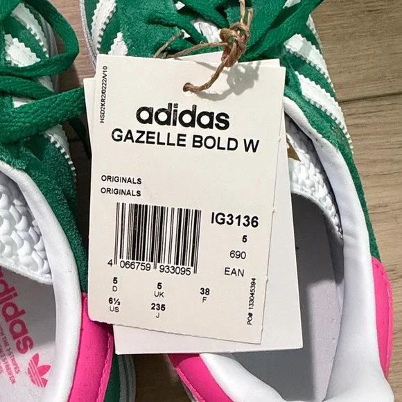 ADIDAS GAZELLE BOLD GREEN LUCID PINK - Picture 4 of 4